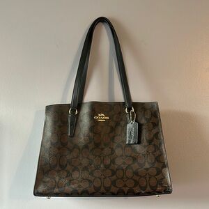 Coach Brown Signature Tatum Tote Bag